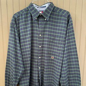 Vintage Tommy Hilfiger Polo Crest Logo Shirt Men Size XL Plaid Button Checker